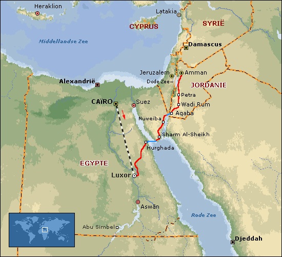 Jordan Egypt Map